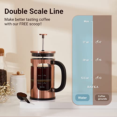 French Press Coffee Maker, Double Wall Heat Resistance 304